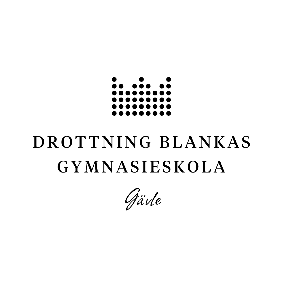 Logotyp i svart för Drottning Blankas Gymnasieskola Gävle.