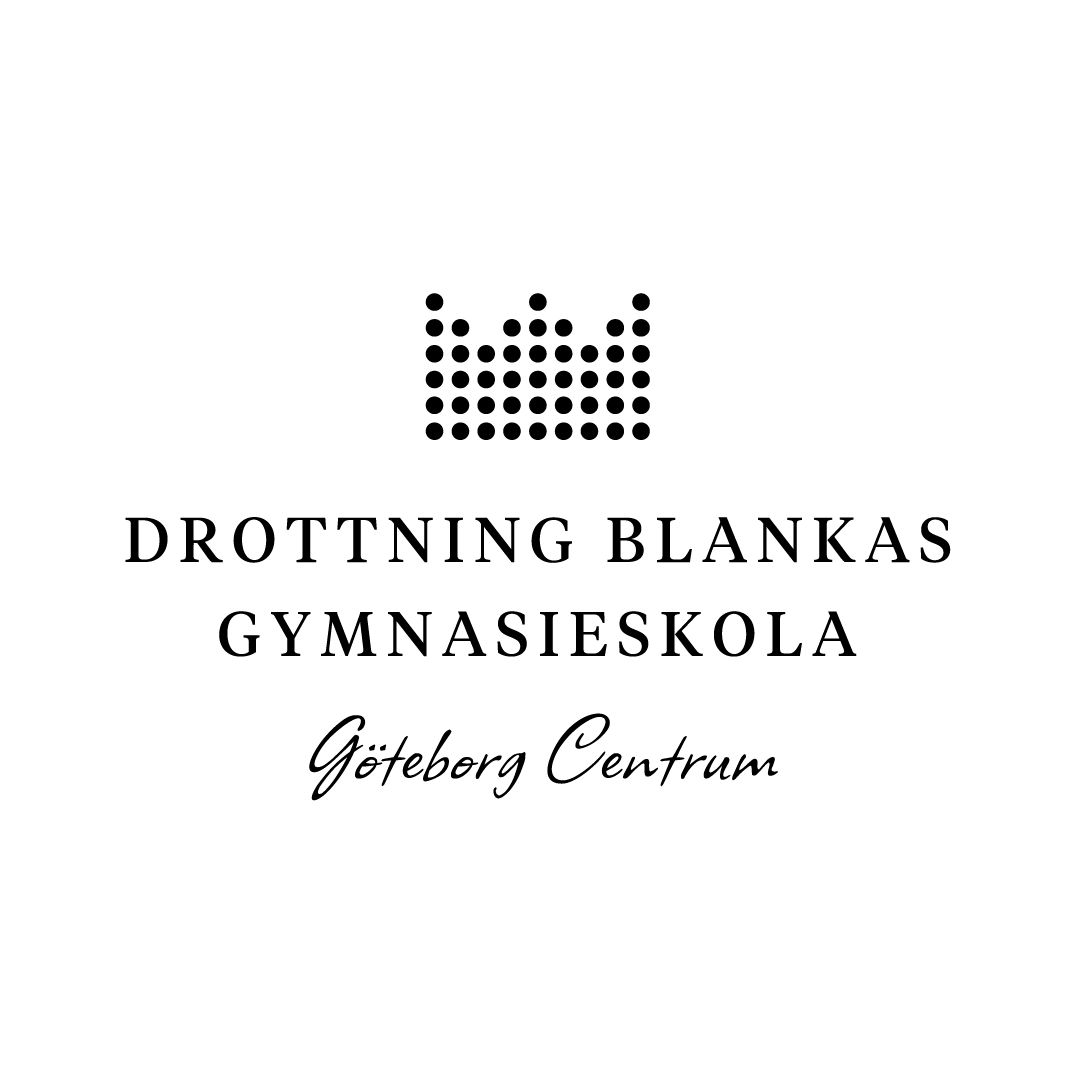 Logotyp i svart för Drottning Blankas Gymnasieskola Göteborg Centrum.