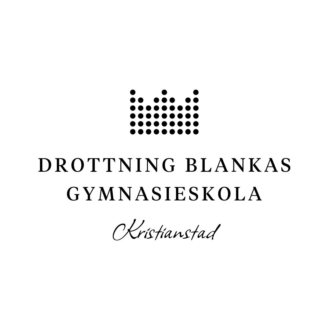 Logotyp i svart för Drottning Blankas Gymnasieskola Kristianstad.