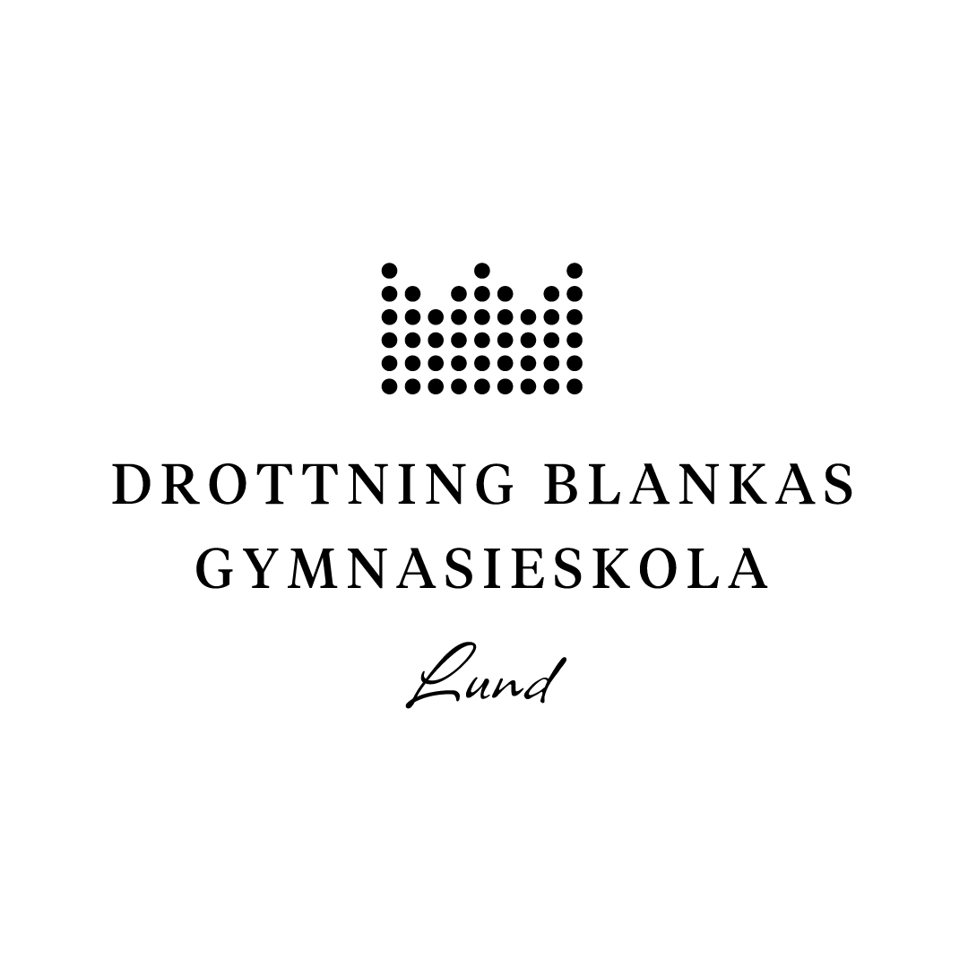 Logotyp i svart för Drottning Blankas Gymnasieskola Lund.