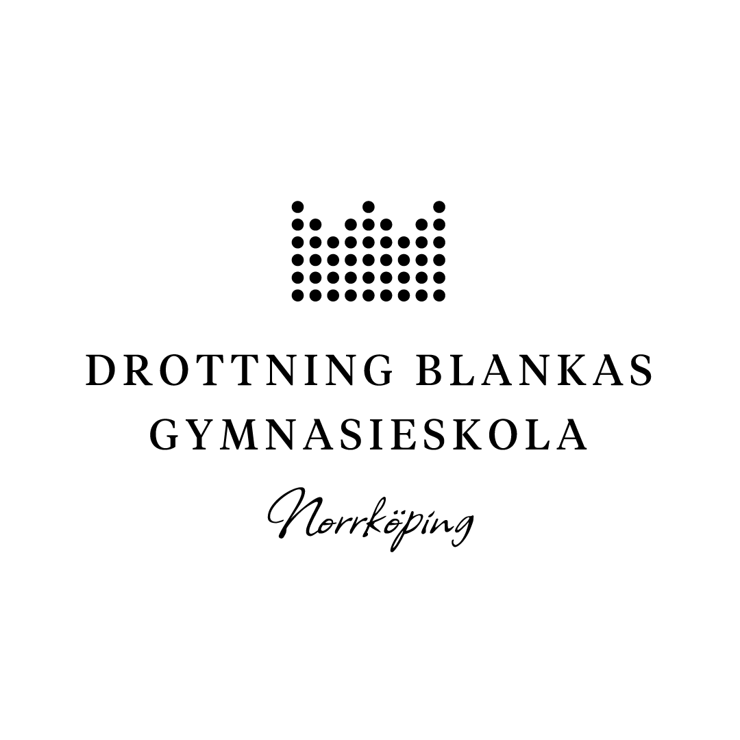Logotyp i svart för Drottning Blankas Gymnasieskola Norrköping.