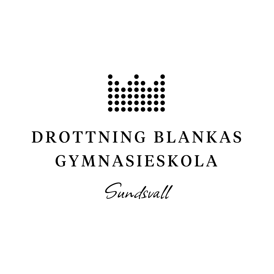 Logotyp i svart för Drottning Blankas Gymnasieskola Sundsvall.