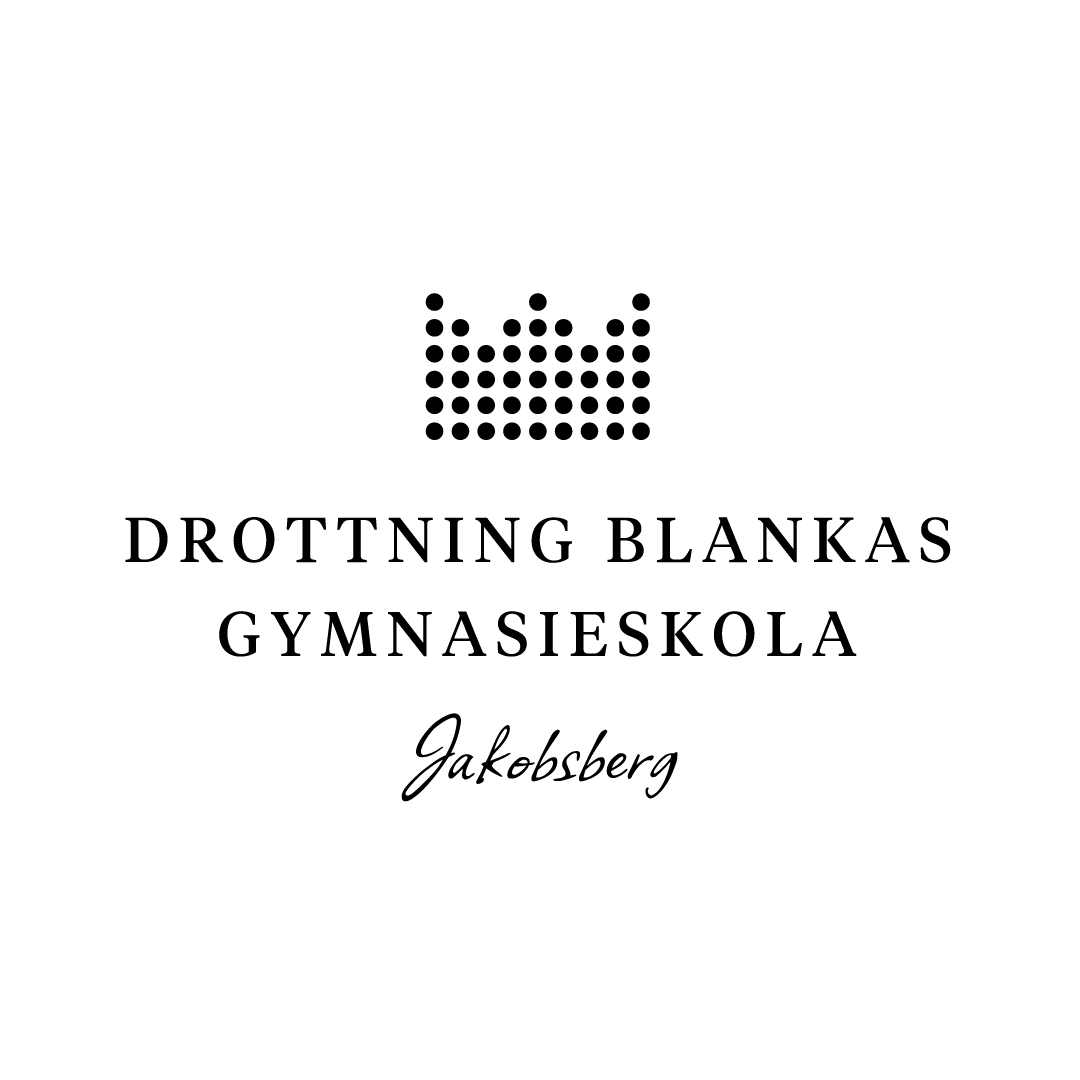 Logotyp i svart för Drottning Blankas Gymnasieskola Jakobsberg.