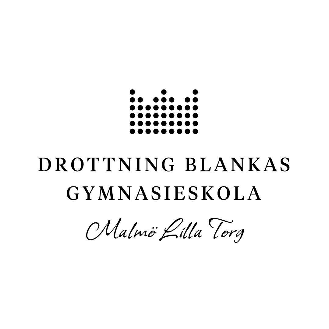 Logotyp i svart för Drottning Blankas Gymnasieskola Malmö Lilla Torg
